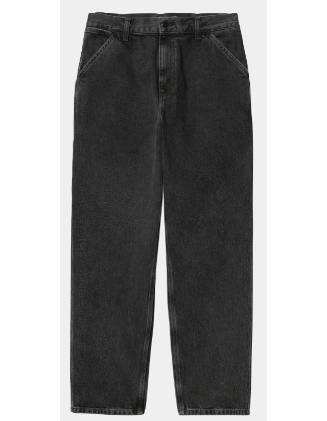 Carhartt Wip Single Knee Pant - Black Stone Washed - Men's Pants  - Cover Photo 1