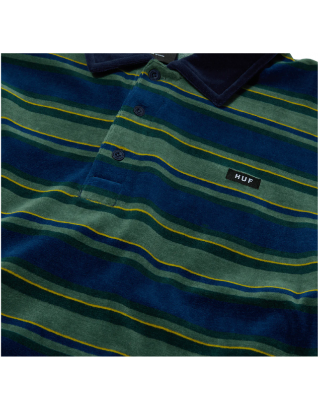 Huf Kramer L/S Velour Shirt - Pine - Men's T-Shirt  - Cover Photo 3