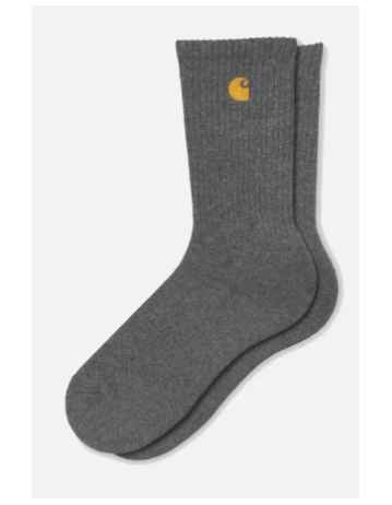 Carhartt Wip Chase Socks - Dark Grey Heather / Gold - Product Photo 1