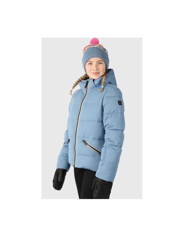 Brunotti Iraika Girls Snow Jacket - Steel Blue - Girl's Ski & Snowboard Jacket  - Cover Photo 3