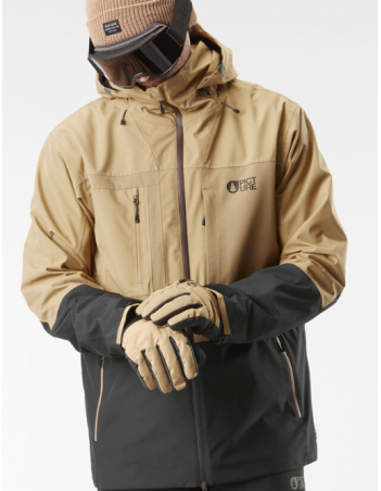 Picture Organic Clothing Track jacket - Tannin / Black - Heren Ski- En Snowboardjas - Miniature Photo 3