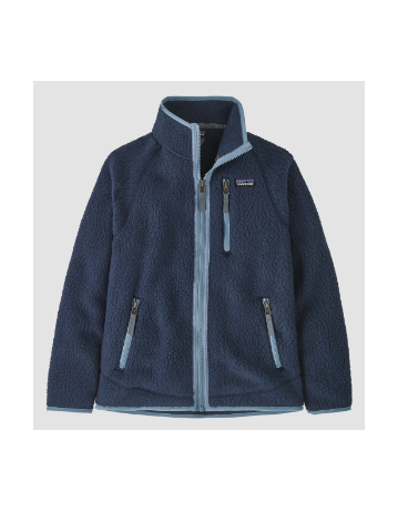 Patagonia Kids Retro Pile Jacket - Navy / Light Grey - Product Photo 1