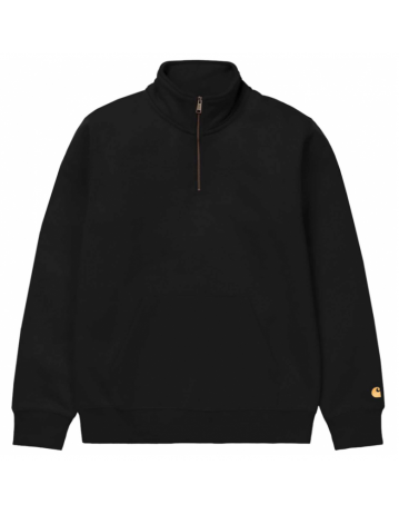 Carhartt Wip Chase Neck Zip Sweat - Black / Gold - Product Photo 1