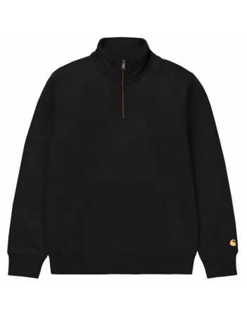 Carhartt WIP Chase neck zip sweat - Black / Gold - Men's Sweatshirt - Miniature Photo 1