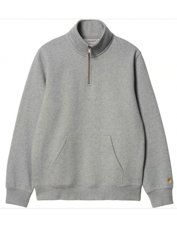 Carhartt WIP Chase neck zip sweat - Grey heather / Gold - Men's Sweatshirt - Miniature Photo 1
