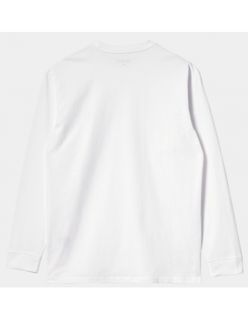 Carhartt Wip L/S Chase T-Shirt - White / Gold - Product Photo 2