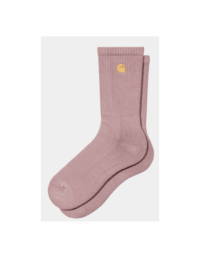 Carhartt WIP Chase socks - Glassy pink / gold