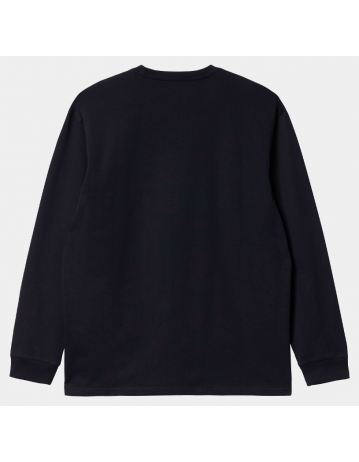 Carhartt Wip L/S Chase T-Shirt - Dark Navy / Gold - Product Photo 2