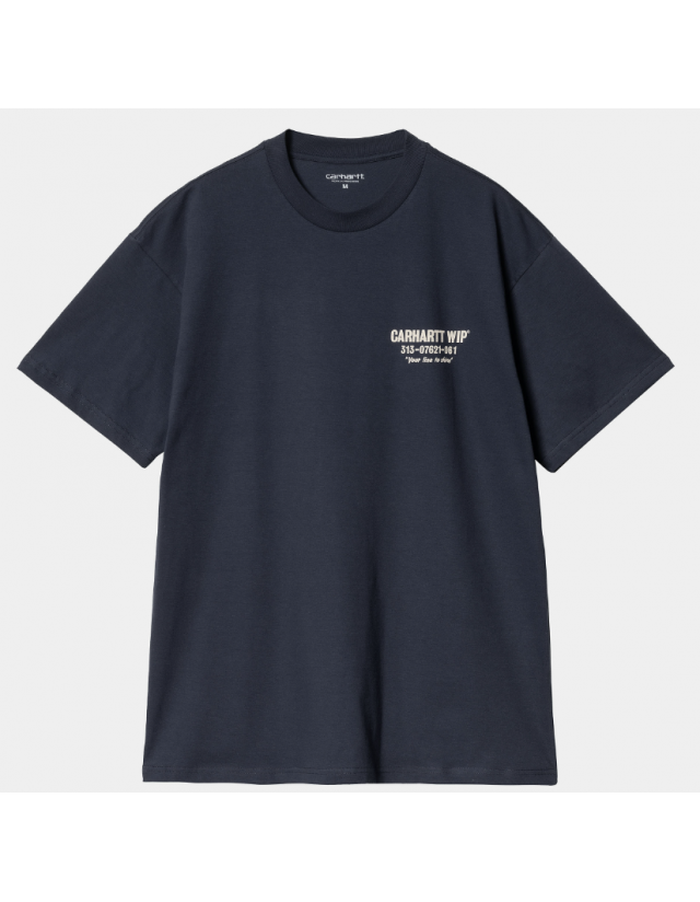 Carhartt Wip Less Troubles T-Shirt - Blue / Wax - T-Shirt Homme  - Cover Photo 1