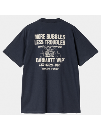 Carhartt WIP Less Troubles T-Shirt - Blue / Wax - Men's T-Shirt - Miniature Photo 2