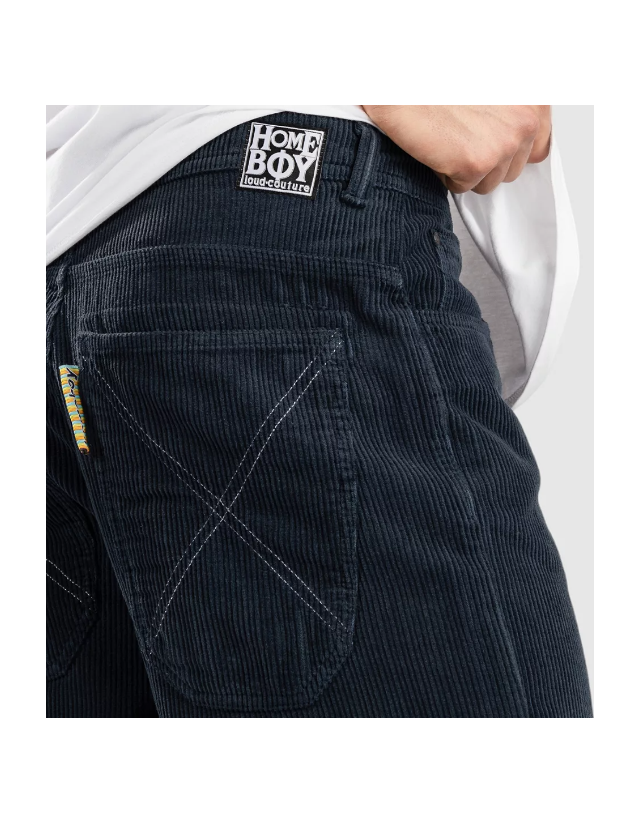 Homeboy X-Tra Baggy Cord Pants - Navy - Men's Pants  - Cover Photo 4