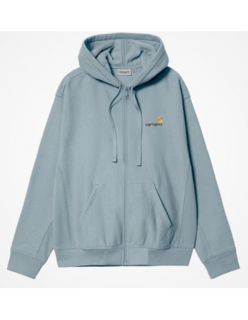 Carhartt WIP Hooded american script jacket - Frosted blue - Sweat Homme - Miniature Photo 1