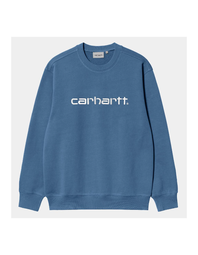 Carhartt Wip Carhartt Sweat - Sorrent / White - Men's Sweatshirt  - Cover Photo 1