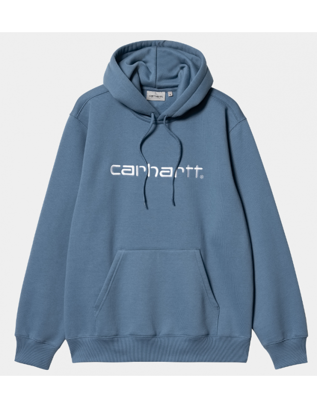 Carhartt Wip Hooded Carhartt Sweat - Sorrent / White - Herren Sweatshirt  - Cover Photo 1