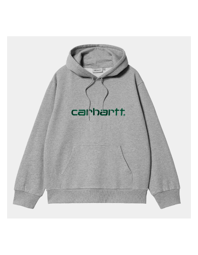 Carhartt Wip Hooded Carhartt Sweat - Grey Heather / Chervil - Sweat Homme  - Cover Photo 1
