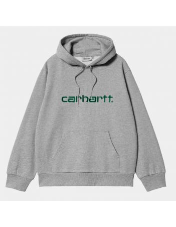 Carhartt WIP Hooded Carhartt sweat - Grey heather / Chervil - Sweatshirt Voor Heren - Miniature Photo 1