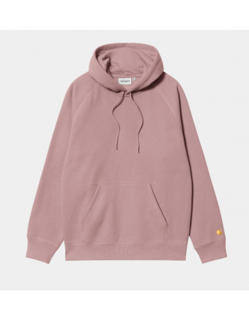 Carhartt WIP Hooded Chase Sweat - Glassy Pink / Gold - Sweat Homme - Miniature Photo 1