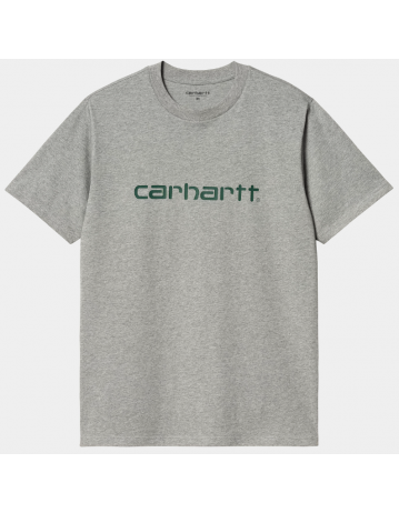 Carhartt Wip Script T-Shirt - Grey Heather / Chervil - Product Photo 1