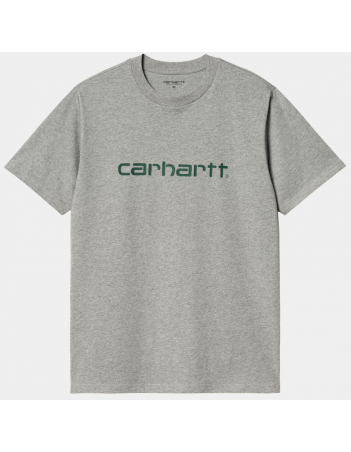 Carhartt WIP Script T-shirt - Grey Heather / Chervil - Herren T-Shirt - Miniature Photo 1