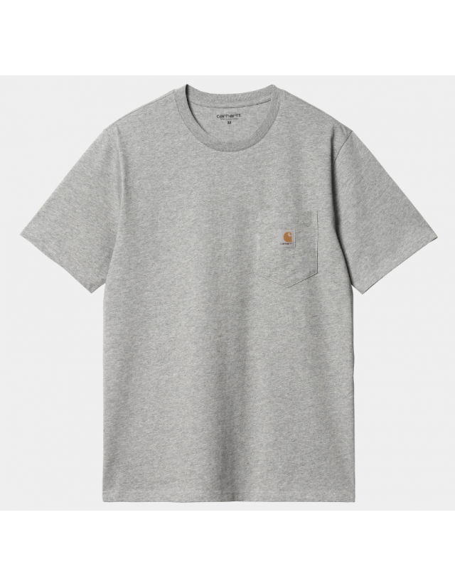 Carhartt Wip Pocket T-Shirt - Grey Heather - Men's T-Shirt  - Cover Photo 1