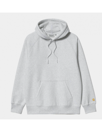 Carhartt Wip Hooded Chase Sweat - Ash Heather / Gold - Product Photo 1