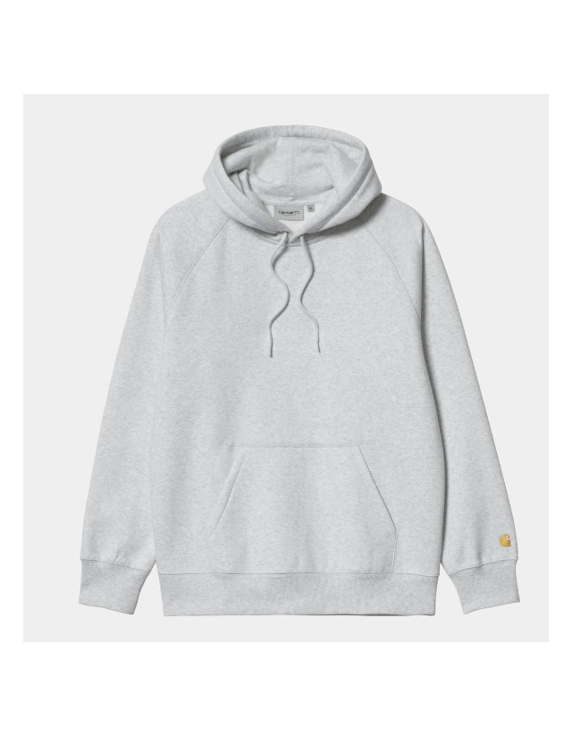 Carhartt Wip Hooded Chase Sweat - Ash Heather / Gold - Sweat Homme  - Cover Photo 1