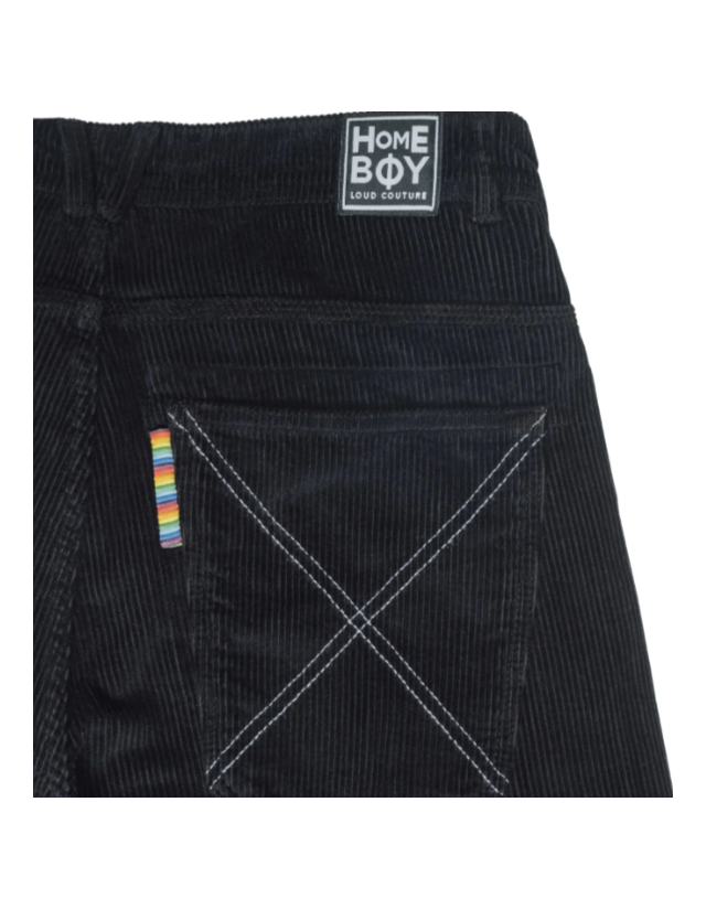 Homeboy X-Tra Baggy Cord Shorts - Black - Short  - Cover Photo 4