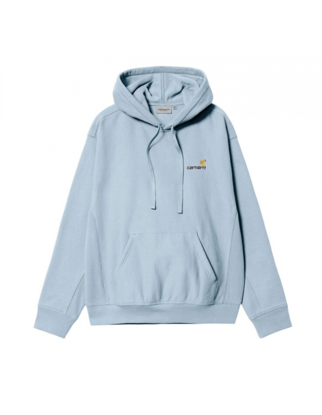 Carhartt Wip Hooded American Script - Frosted Blue - Sweat Homme  - Cover Photo 1