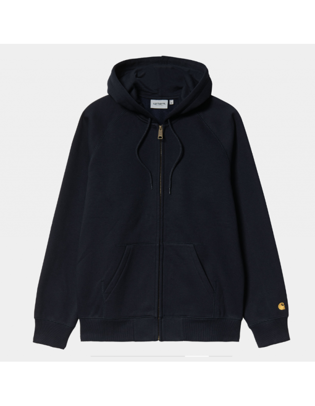 Carhartt Wip Hooded Chase Jacket - Dark Navy / Gold - Sweat Homme  - Cover Photo 1
