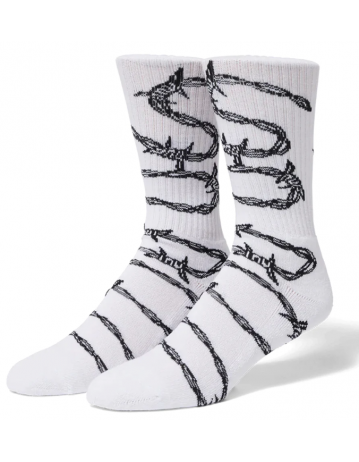 Huf Barbed Wire Crew Sock - White - Product Photo 1