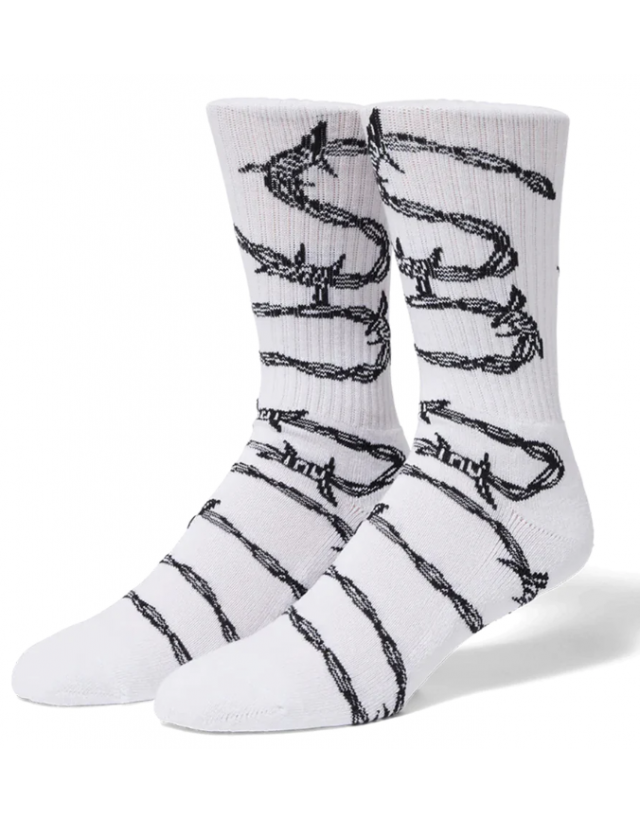 Huf Barbed Wire Crew Sock - White - Socks  - Cover Photo 1