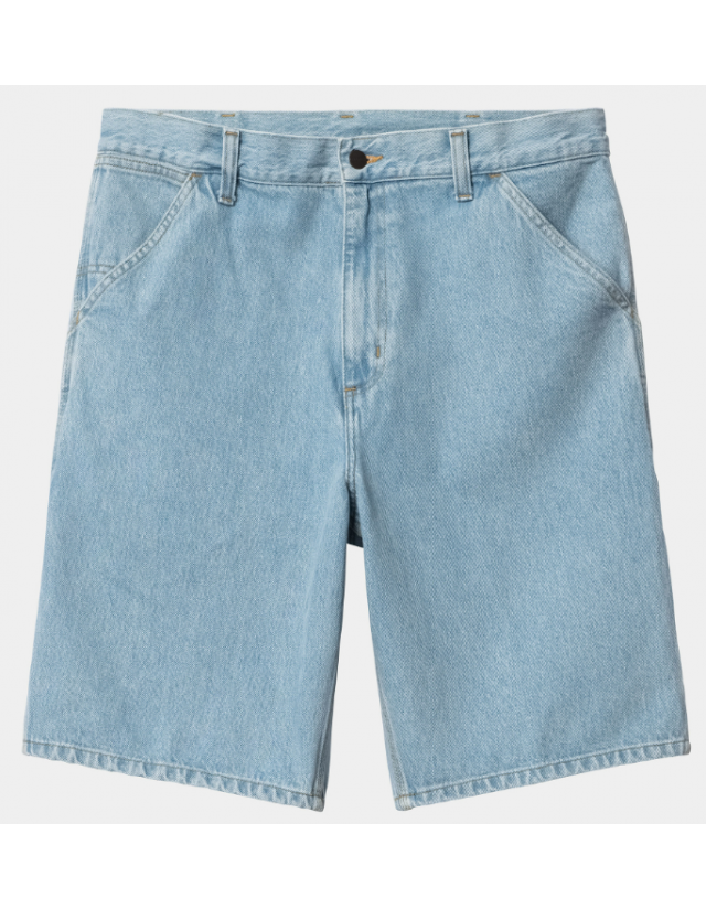 Carhartt Wip Single Knee Short - Blue Heavy Stone Bleached - Shorts  - Cover Photo 2