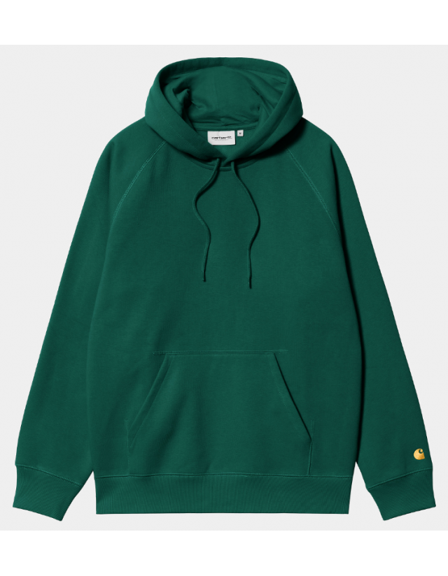 Carhartt Wip Hooded Chase Sweat - Chervil / Gold - Sweat Homme  - Cover Photo 1