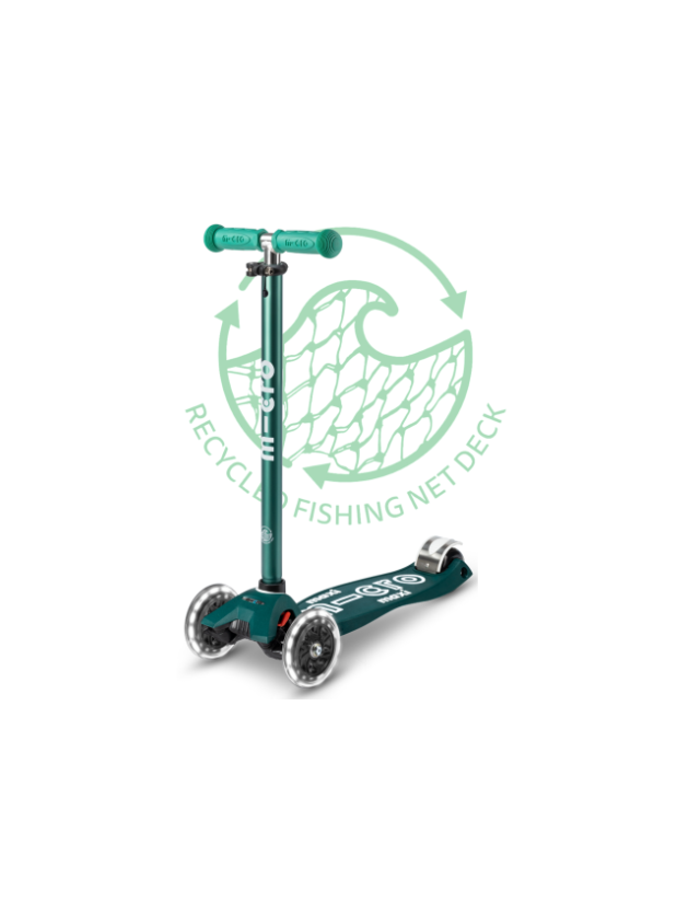 Maxi Micro Scooter Deluxe Eco Led Green - Trottinette  - Cover Photo 1