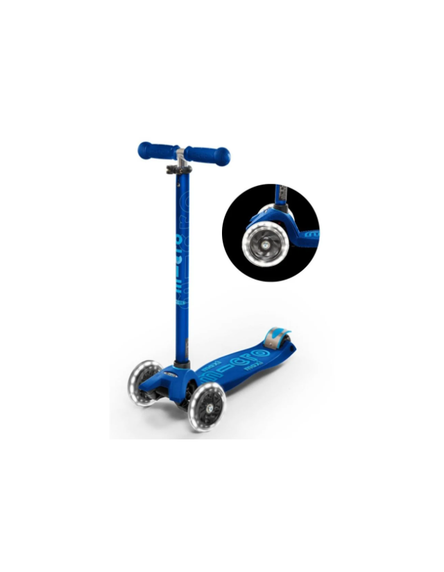 Maxi Micro Scooter Deluxe Led Marine Blue - Trottinette  - Cover Photo 1