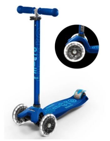 MAXI MICRO SCOOTER DELUXE LED MARINE BLUE - Scooter - Miniature Photo 1