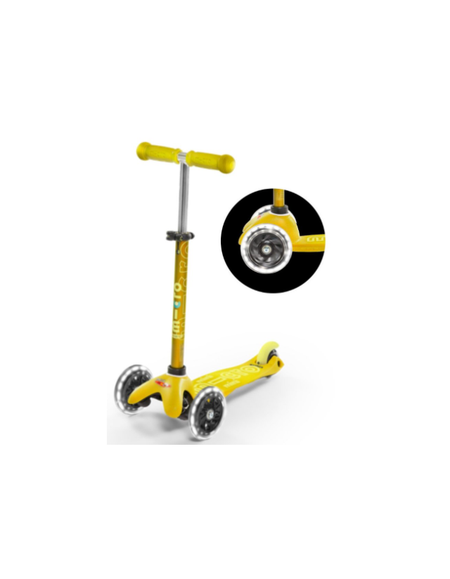 Mini Micro Scooter Deluxe Led Yellow - Trottinette  - Cover Photo 1