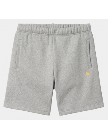 Carhartt Wip Chase Sweat Short - Grey Heather / Gold - Product Photo 1