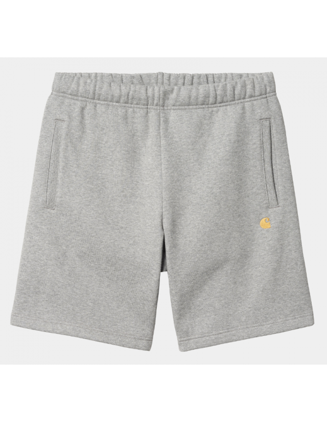 Carhartt Wip Chase Sweat Short - Grey Heather / Gold - Shorts  - Cover Photo 1