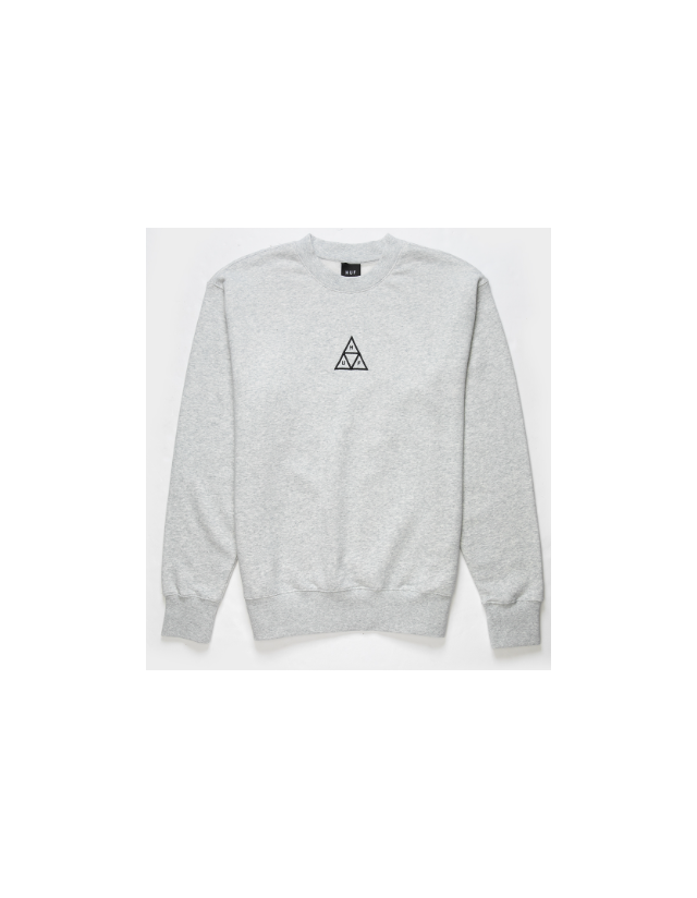 Huf Set Triple Triangle Crewneck - Heather Grey - Sweat Homme  - Cover Photo 1