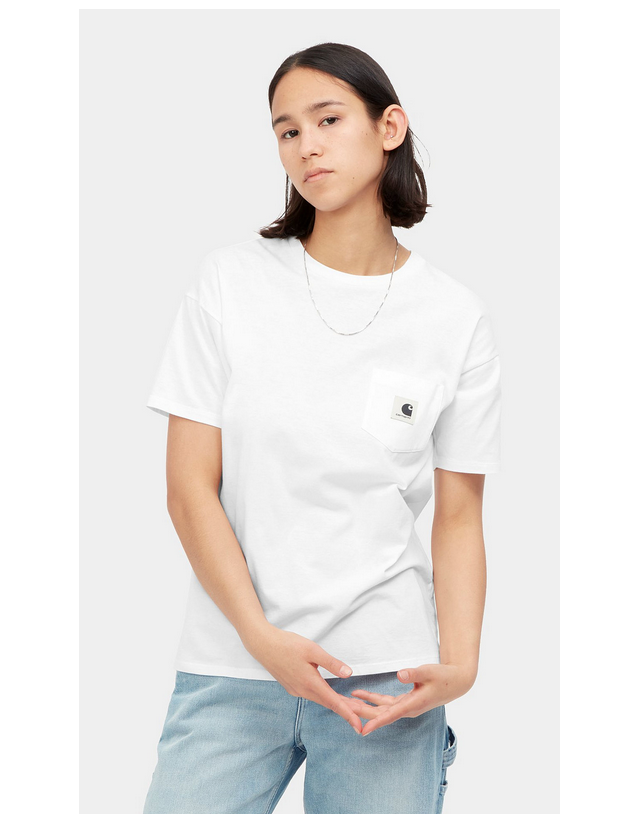 Carhartt Wip W' Pocket T-Shirt - White - Women's T-Shirt  - Cover Photo 1