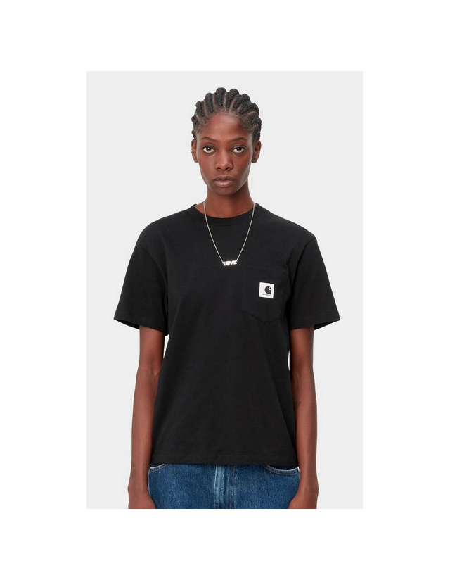 Carhartt Wip W' Pocket T-Shirt - Black - T-Shirt Femme  - Cover Photo 1