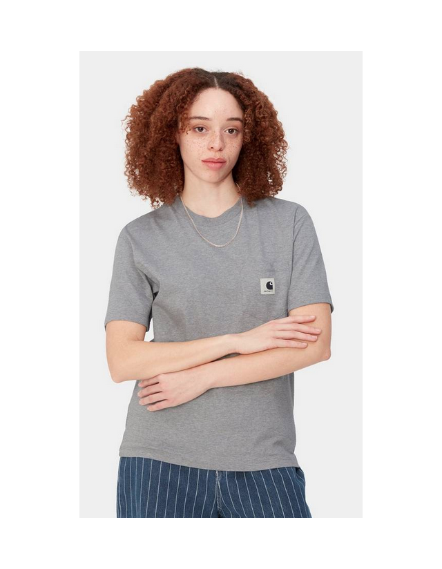 Carhartt Wip W' Pocket T-Shirt - Grey Heather - Women's T-Shirt  - Cover Photo 1