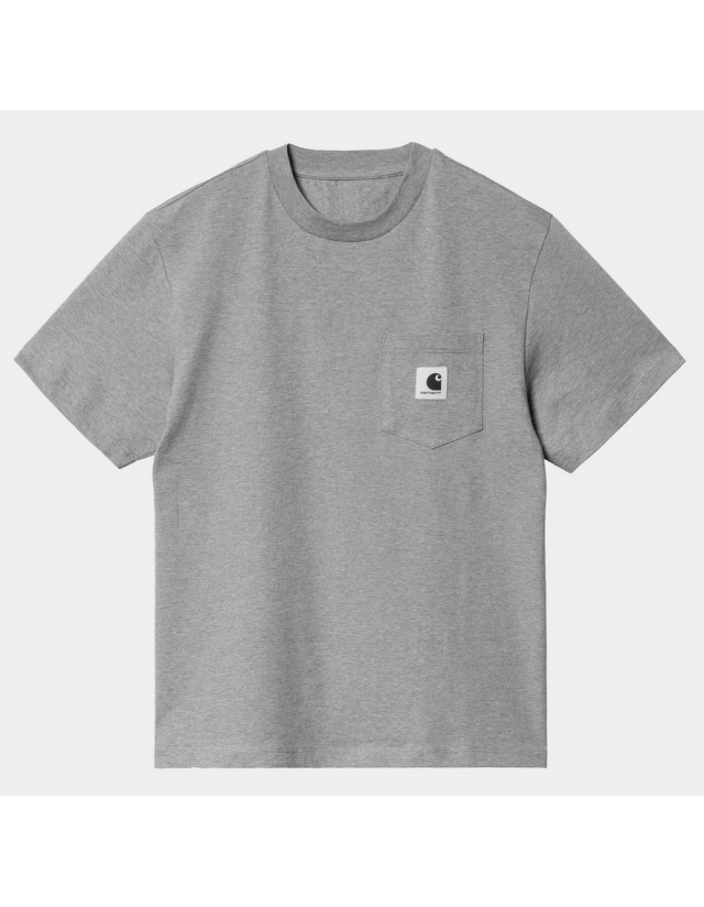 Carhartt Wip W' Pocket T-Shirt - Grey Heather - Women's T-Shirt  - Cover Photo 2