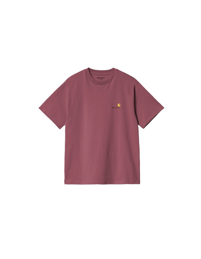 Carhartt Wip W' American Script T-Shirt - Dusty Fuchsia - Dames T-Shirt  - Cover Photo 1