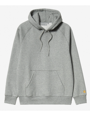 Carhartt Wip Hooded Chase Sweat - Grey Heather  / Gold - Product Photo 1