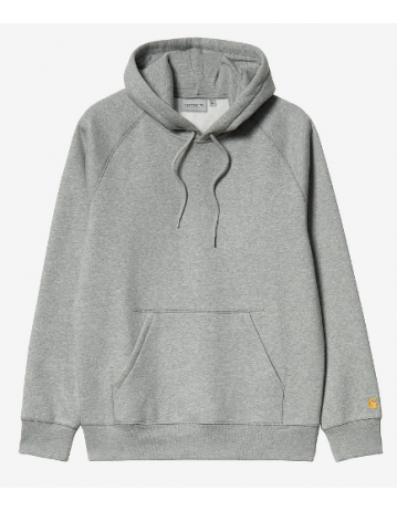 Carhartt Wip Hooded Chase Sweat - Grey Heather / Gold - Product Photo 1