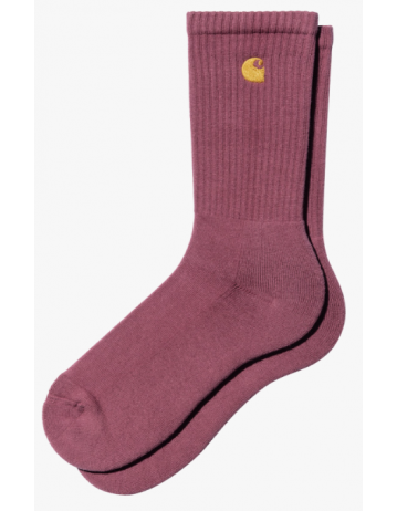 Carhartt Wip Chase Socks - Dusty Fuchsia / Gold - Product Photo 1