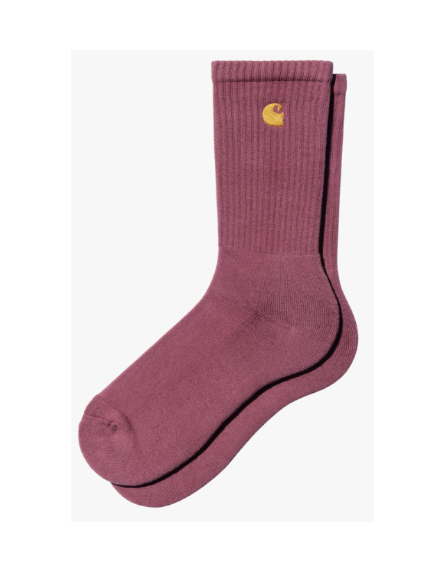 Carhartt Wip Chase Socks - Dusty Fuchsia / Gold - Socks  - Cover Photo 1