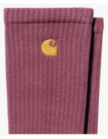 Carhartt Wip Chase Socks - Dusty Fuchsia / Gold - Product Photo 2